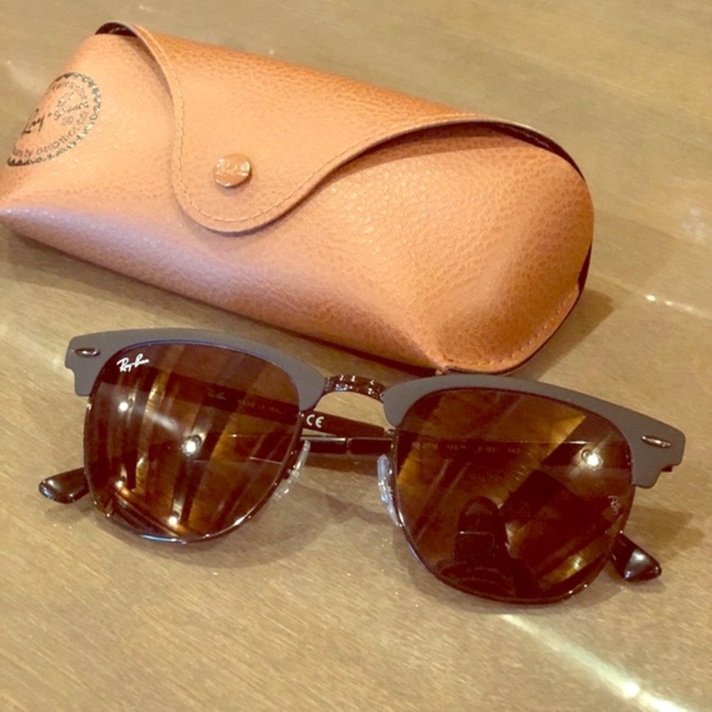 Matte Black Ray ban club masters